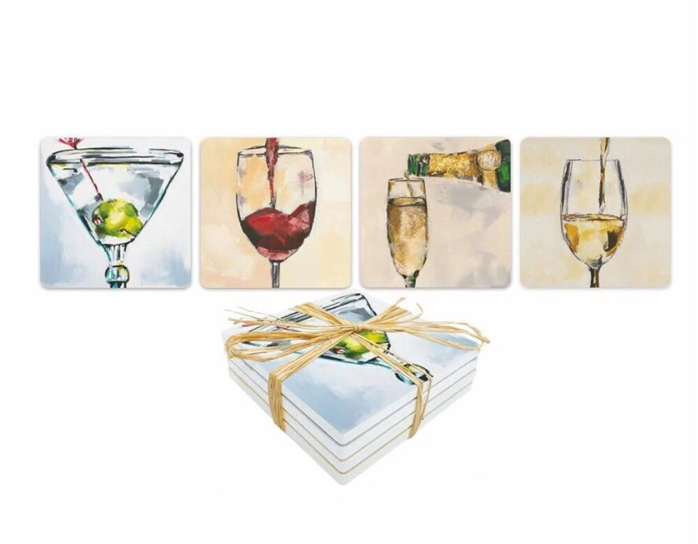 New PPD ALI LEIJA The Art of Alcohol Dolomite Coaster Set Paperproducts